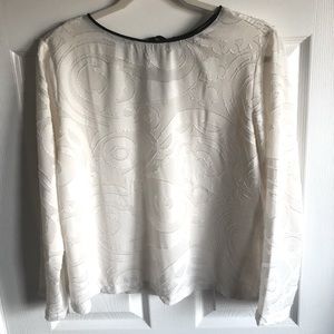 White Brocade Loft Top